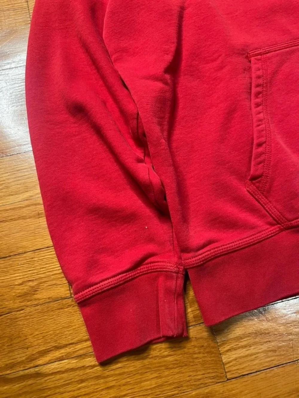 Nike Red Men's Hooded Sweatshirt with White Swoosh